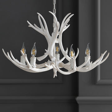 Eldora Adjustable Resin Antler LED Chandelier - JONATHAN Y